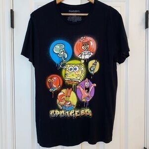 SpongeBob SquarePants Nickelodeon Graphic Tee Great Condition Size L 100% Cotton